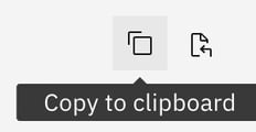 Screenshot of the copy button from Findings